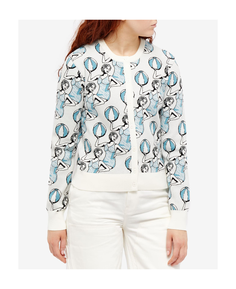 MAISON KITSUNÉ DANCER PATTERN KNITTED CARDIGAN