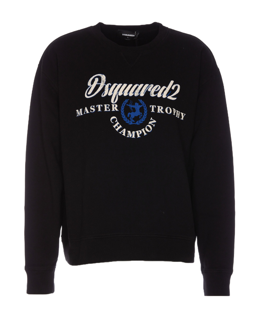 Dsquared2 Logo-print Cotton Sweatshirt In Black