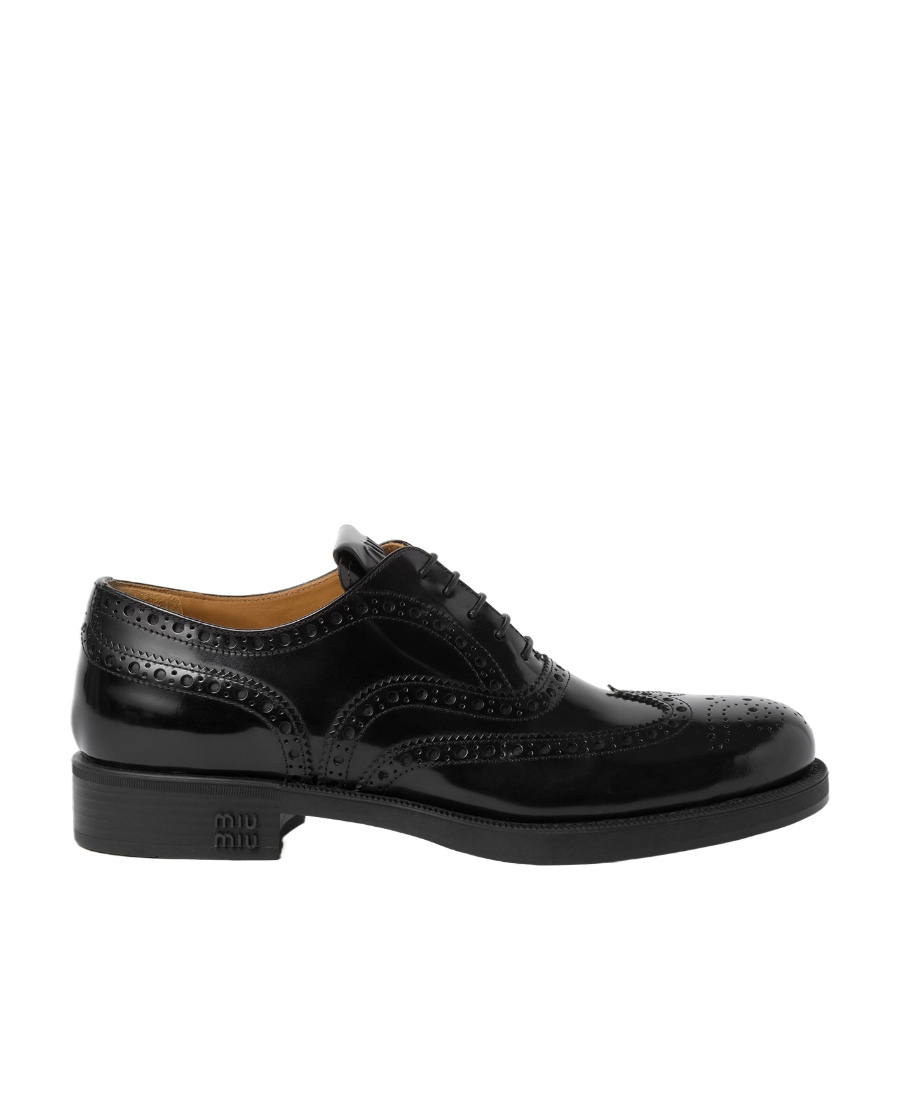 Miu Miu Church's X  Round Head Lace Up Business Dress Shoes In Black