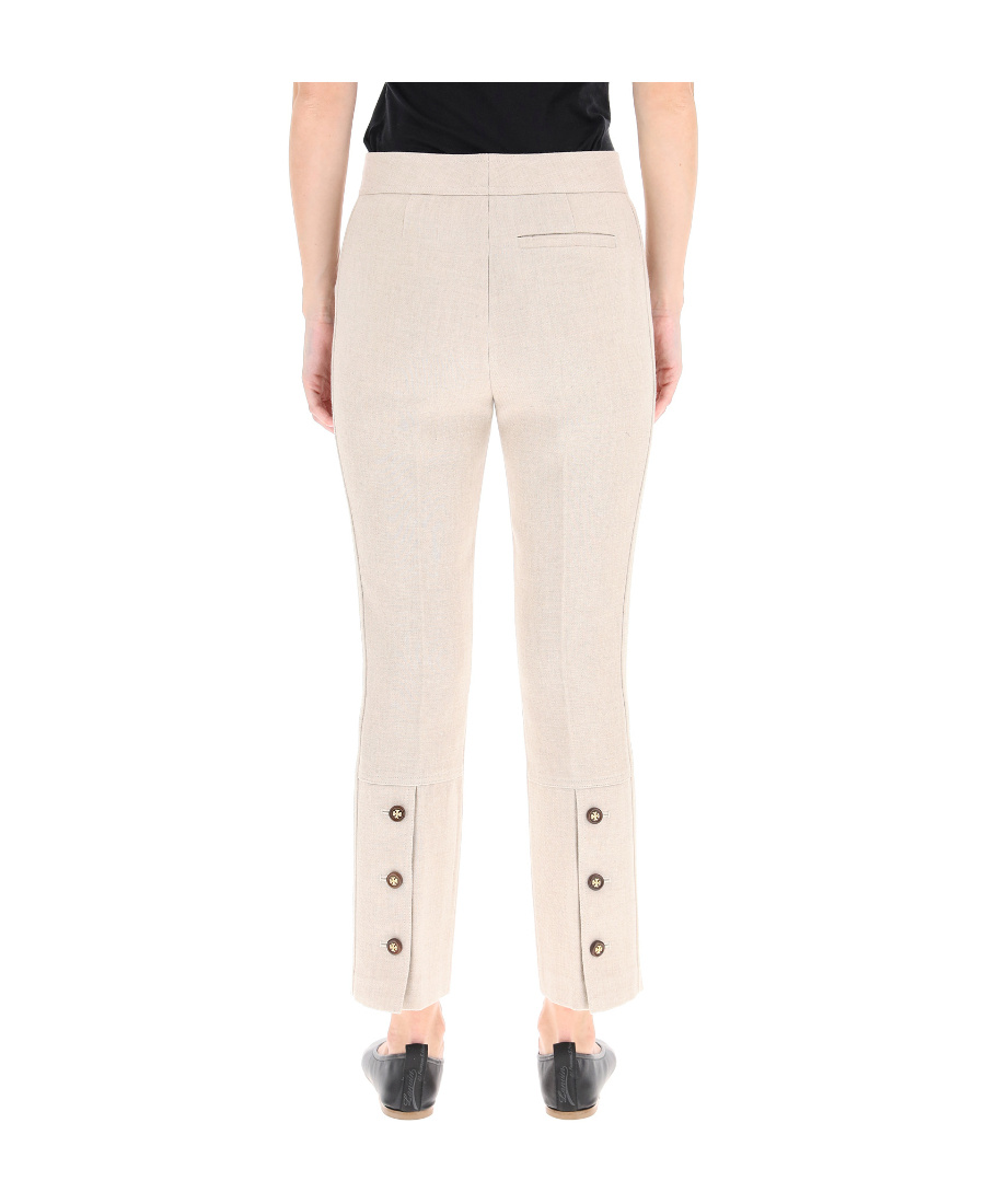 Tory Burch Button-cuff Trousers In Nude