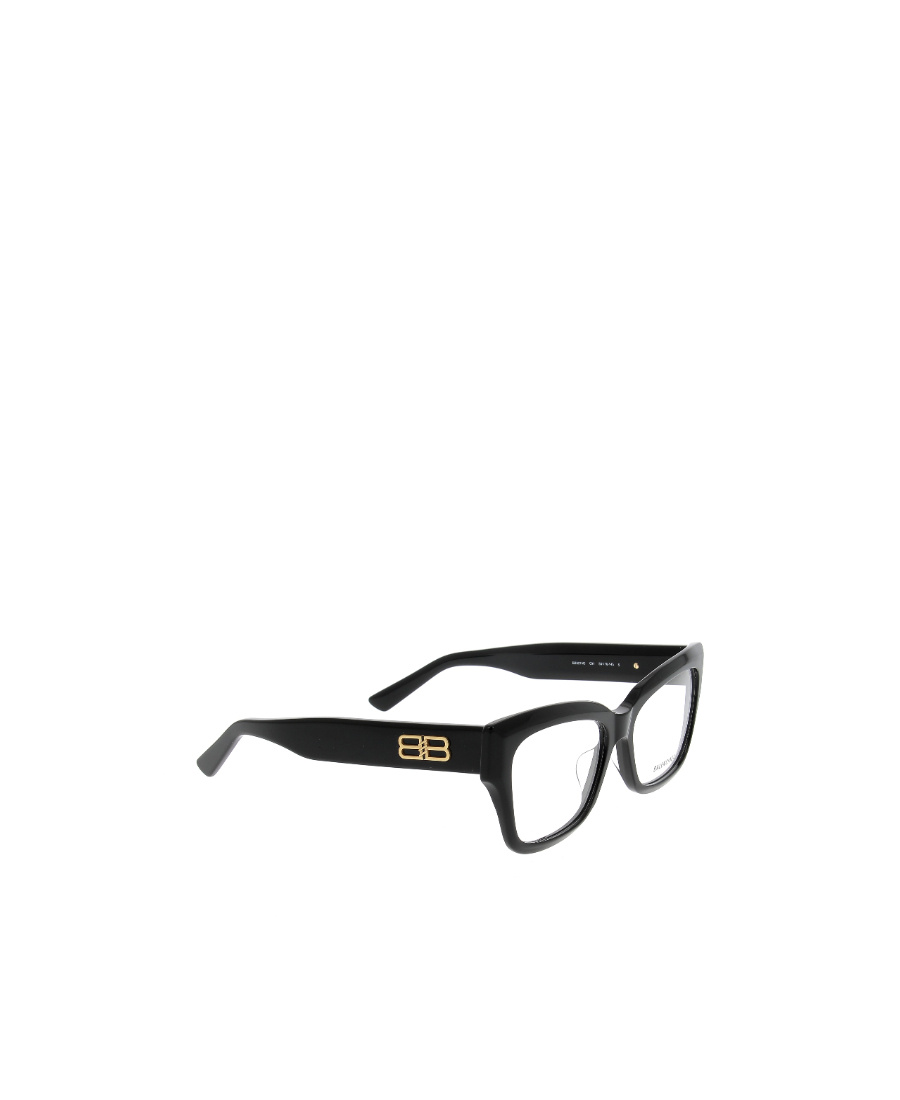 Balenciaga Logo-plaque Cat-eye Glasses In Black