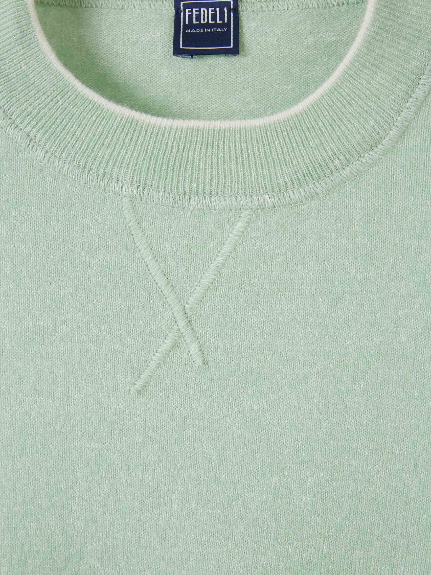 Fedeli Round-neck Long-sleeved Sweater In Green