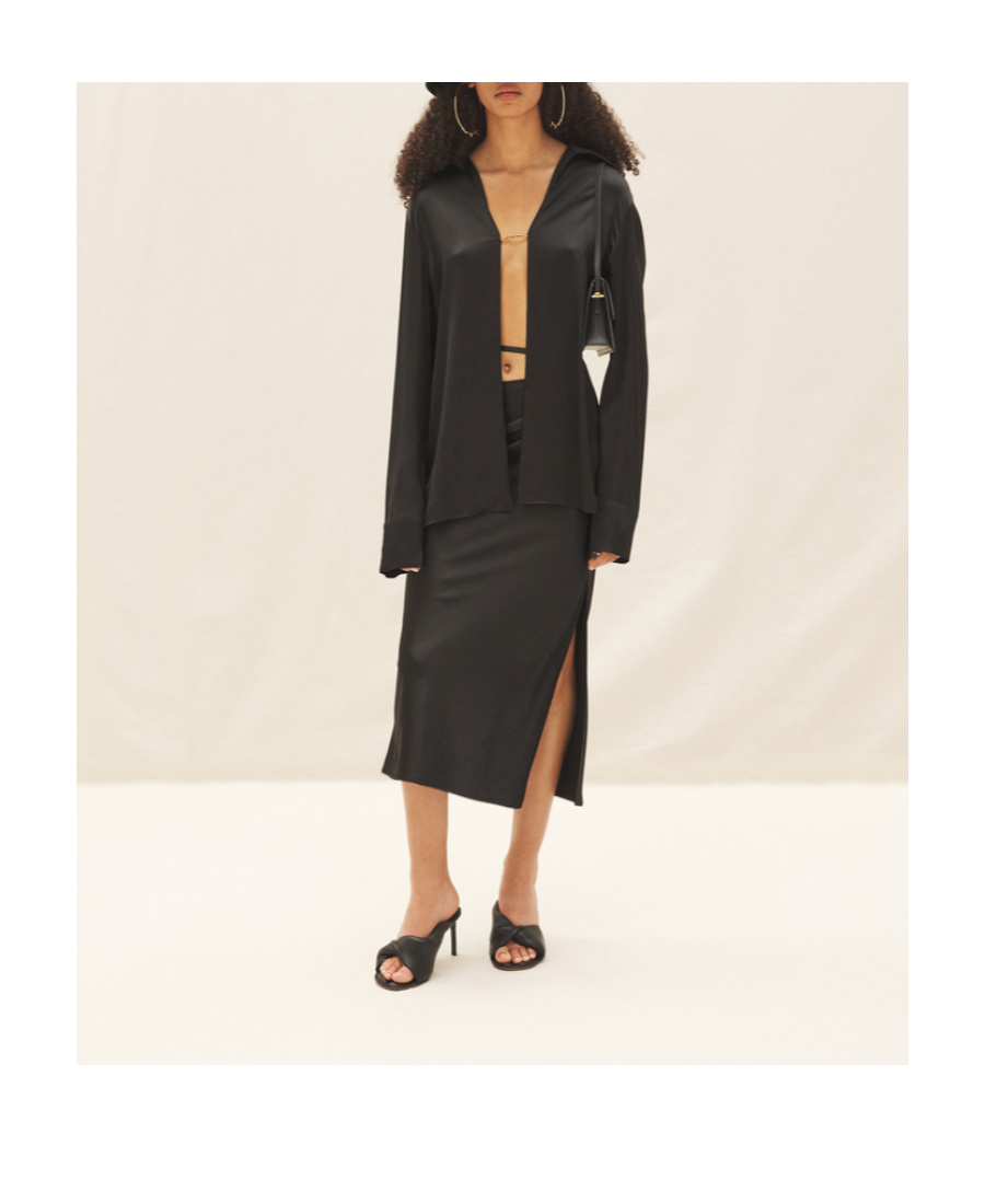 Jacquemus Open Charm Logo Shirt In Black