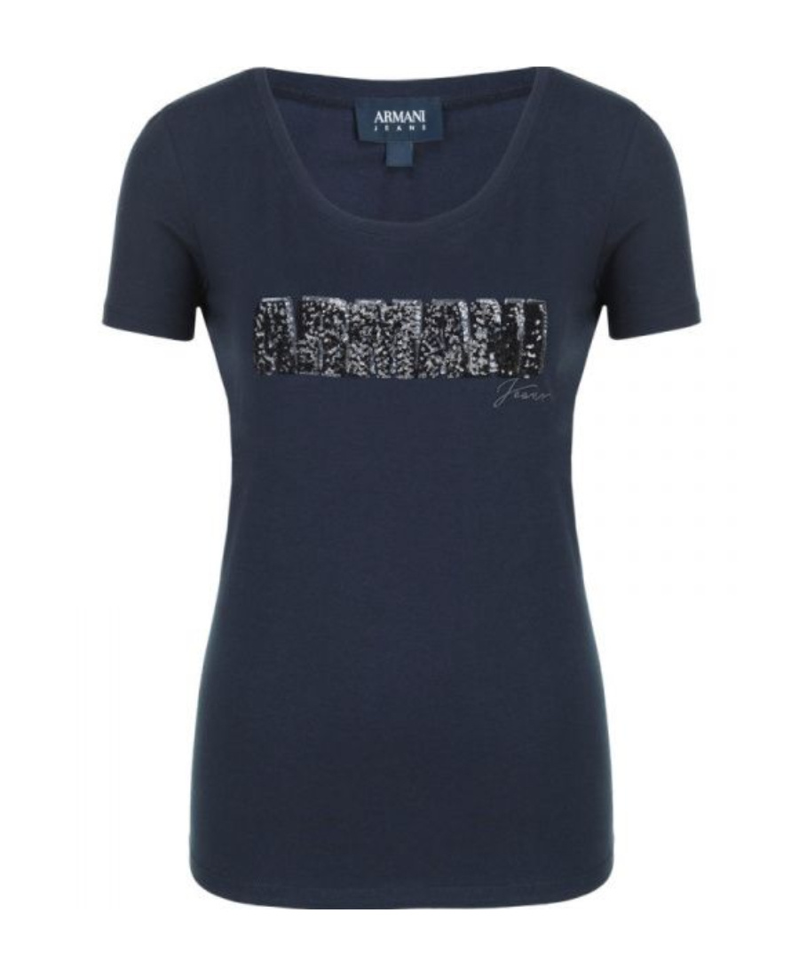 Shop Armani Jeans Logo Details T-shirt In Blue