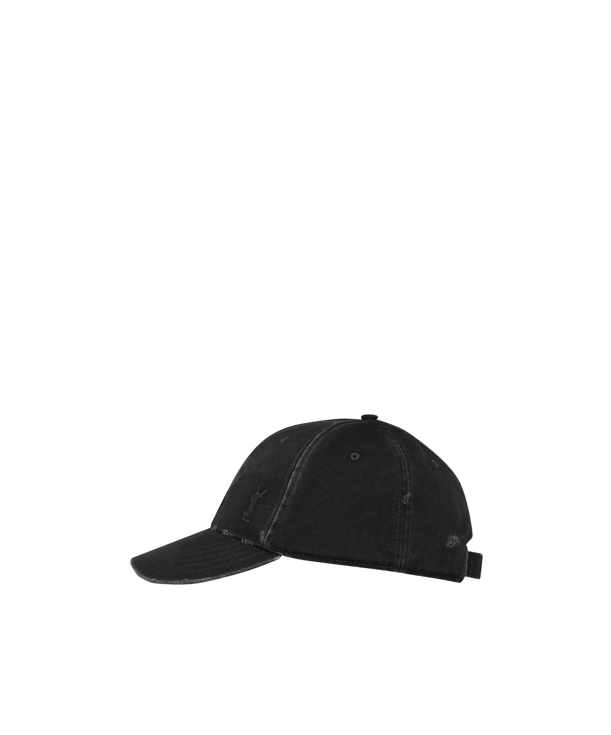 Saint Laurent Cassandre Logo Embroidered Baseball Cap In Black