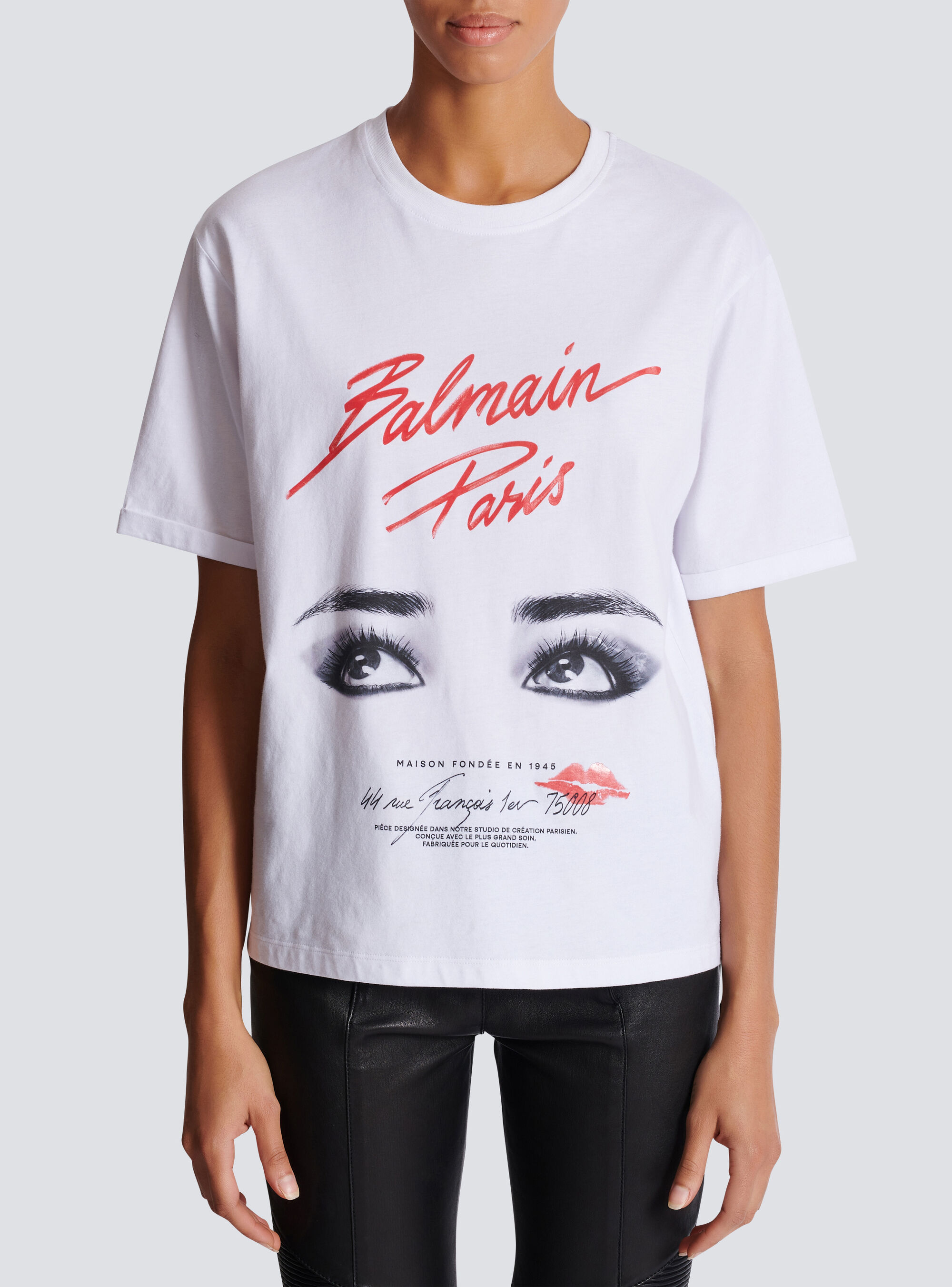 Shop Balmain Short-sleeved  Beauty T-shirt In White