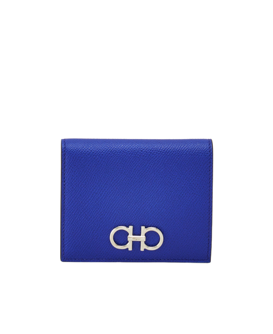 Ferragamo Gancini Compact Wallet In Blue
