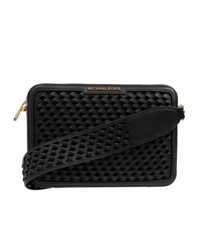 MICHAEL MICHAEL KORS WOVEN LEATHER CROSS BODY BAG