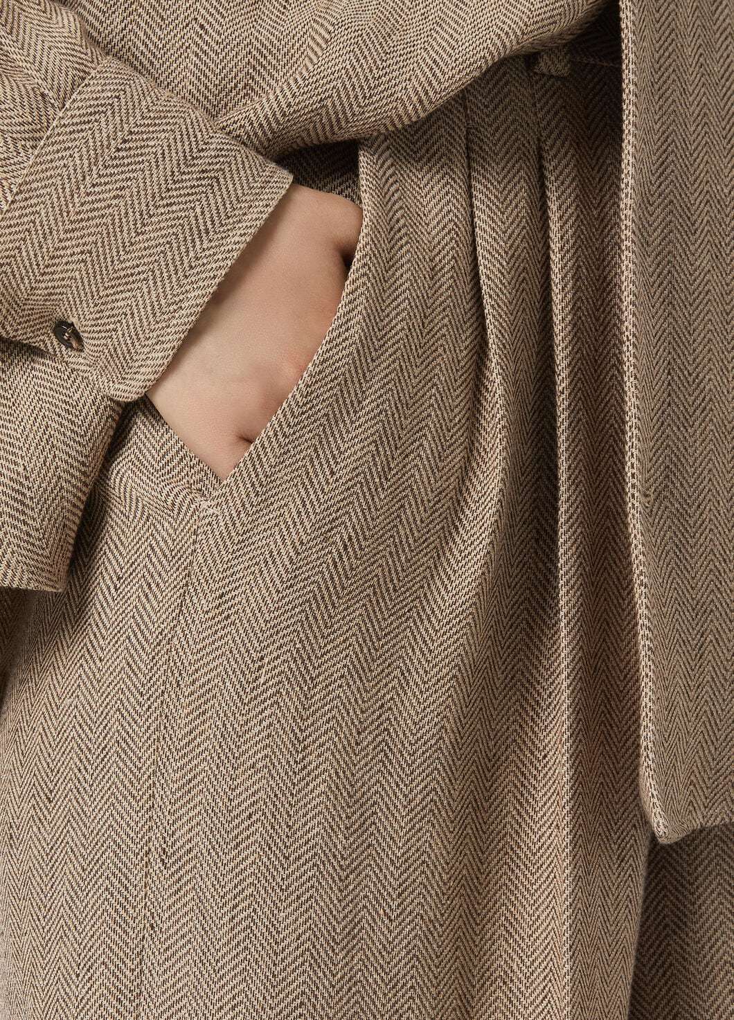 Loro Piana Nyack Trousers In Brown Chevron