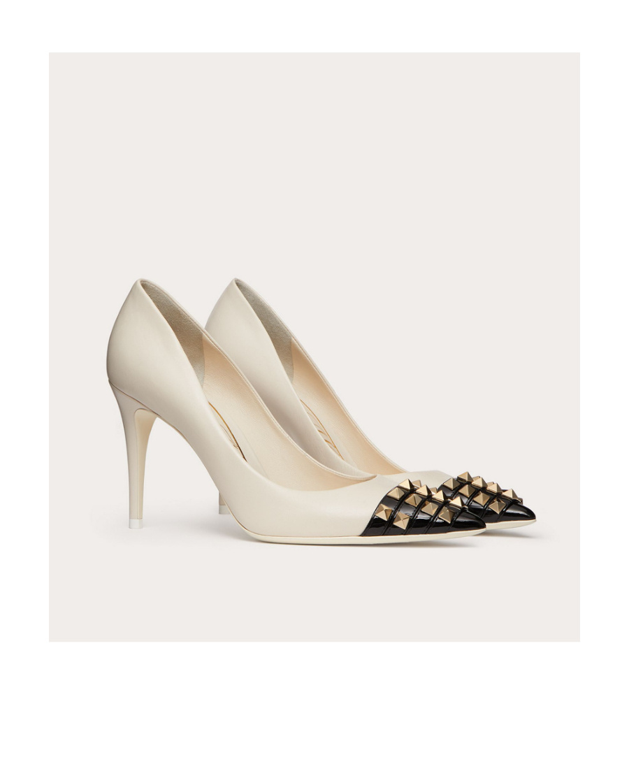 Valentino Rockstud Alcove 90mm Pumps In White