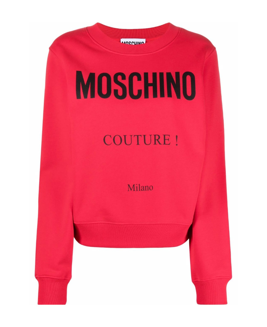Moschino Logo-print Cotton Sweatshirt In Red