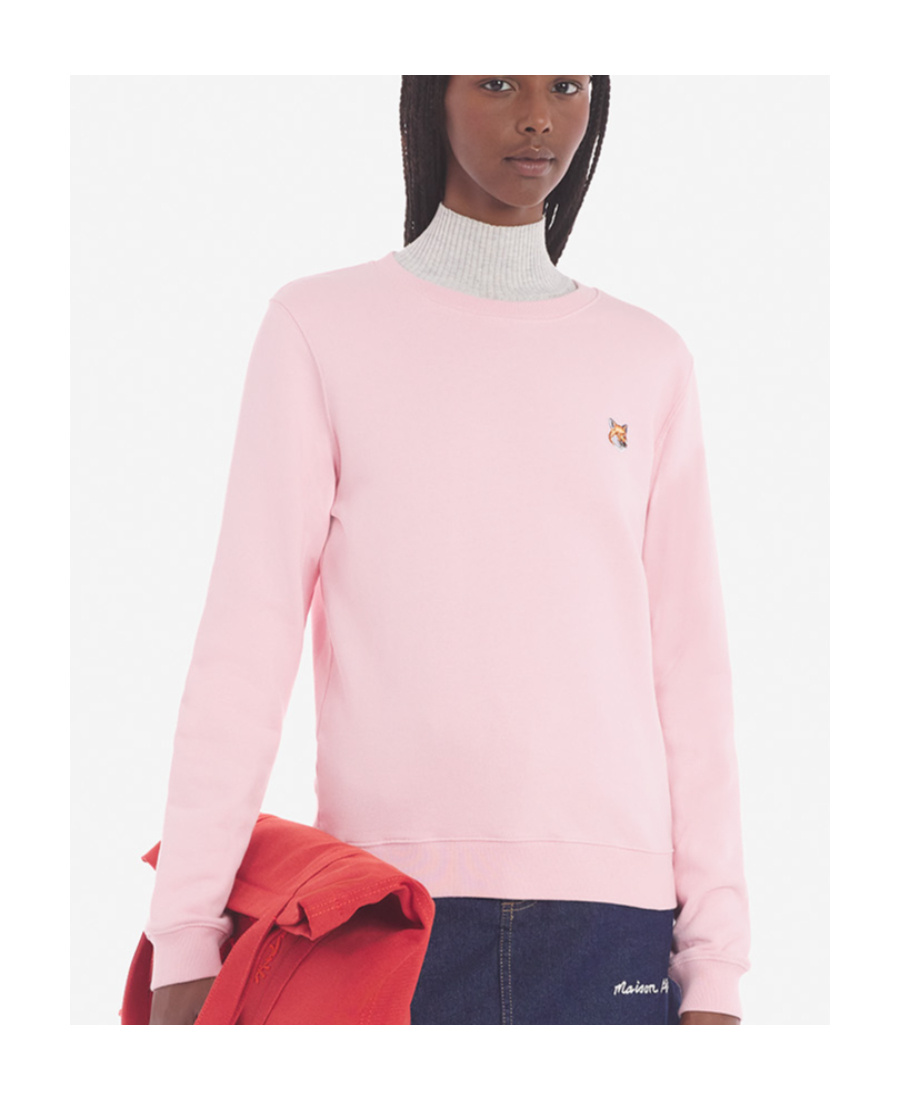 Maison Kitsuné Fox-motif Cotton Sweatshirt In Pink