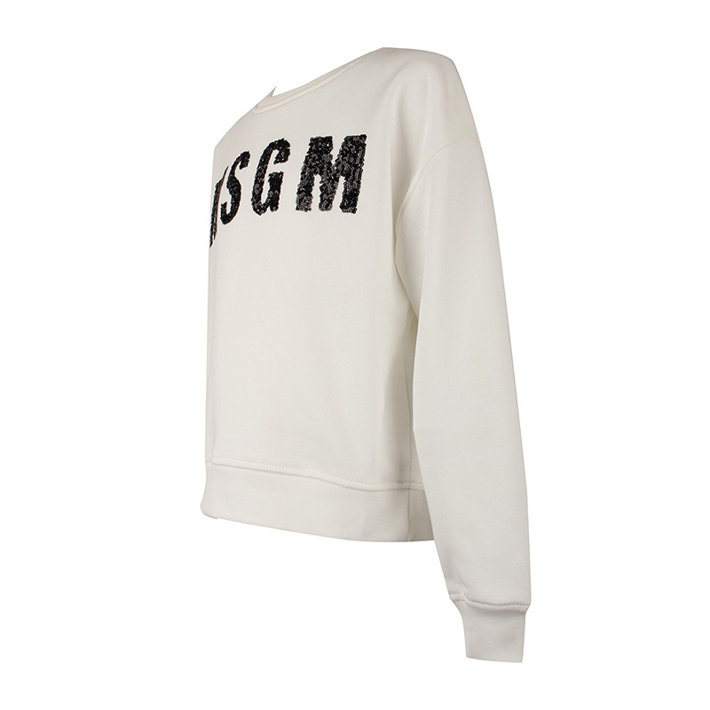Msgm Logo Sweater In White
