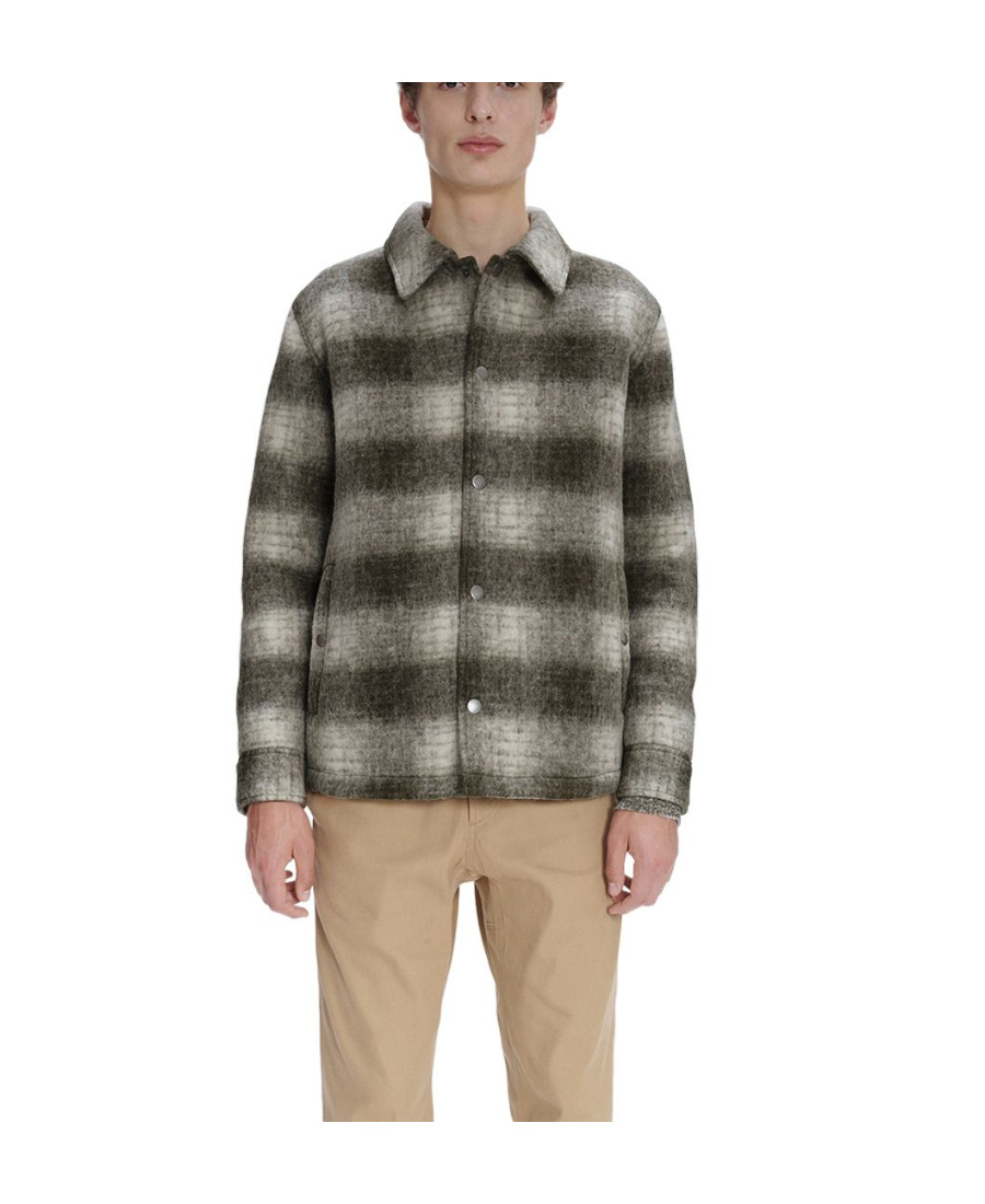Apc Alan Check-pattern Overshirt In Gray