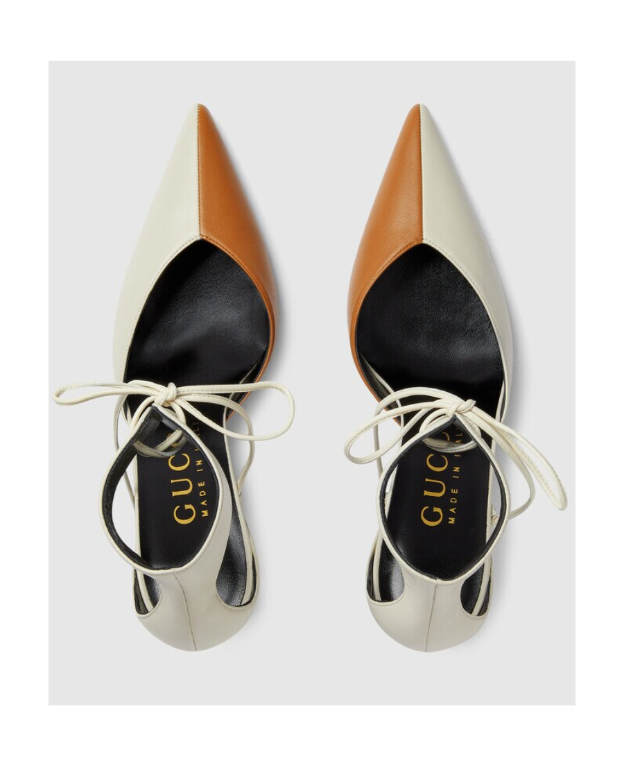 Gucci Heel Shoes With Ankle Straps In White