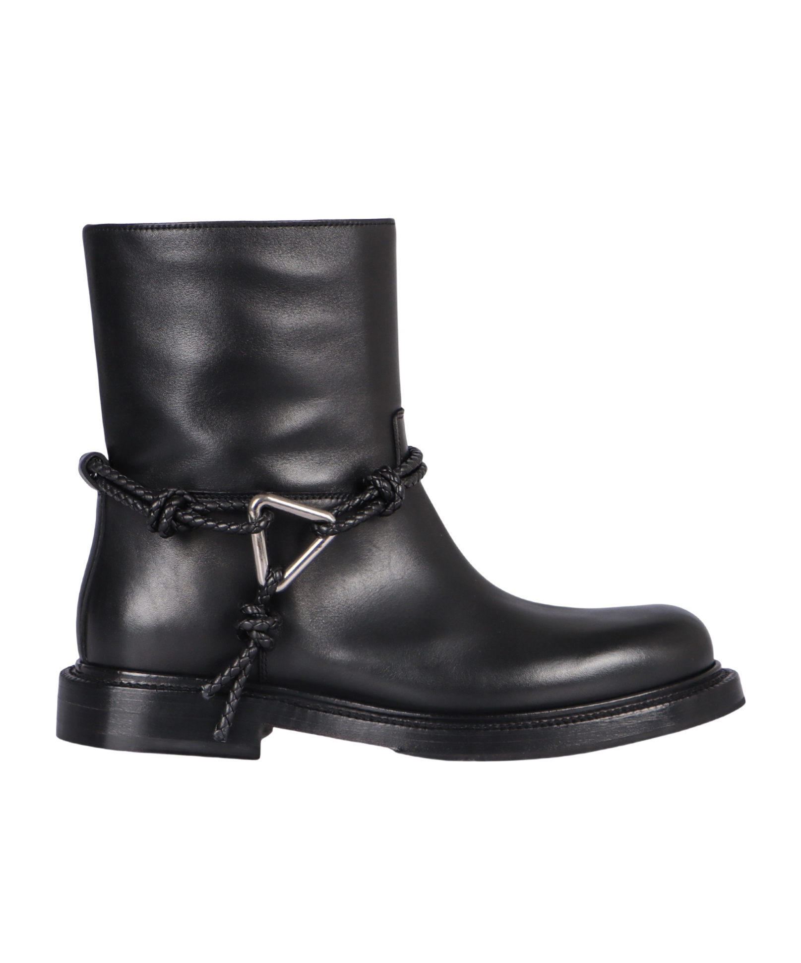 Bottega Veneta Round Toe Short Boots In Black