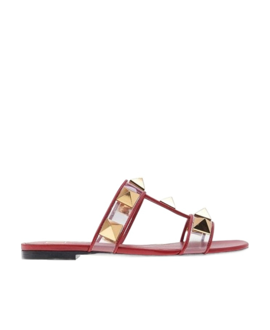 Valentino Logo Flat Sandals In Multicolor