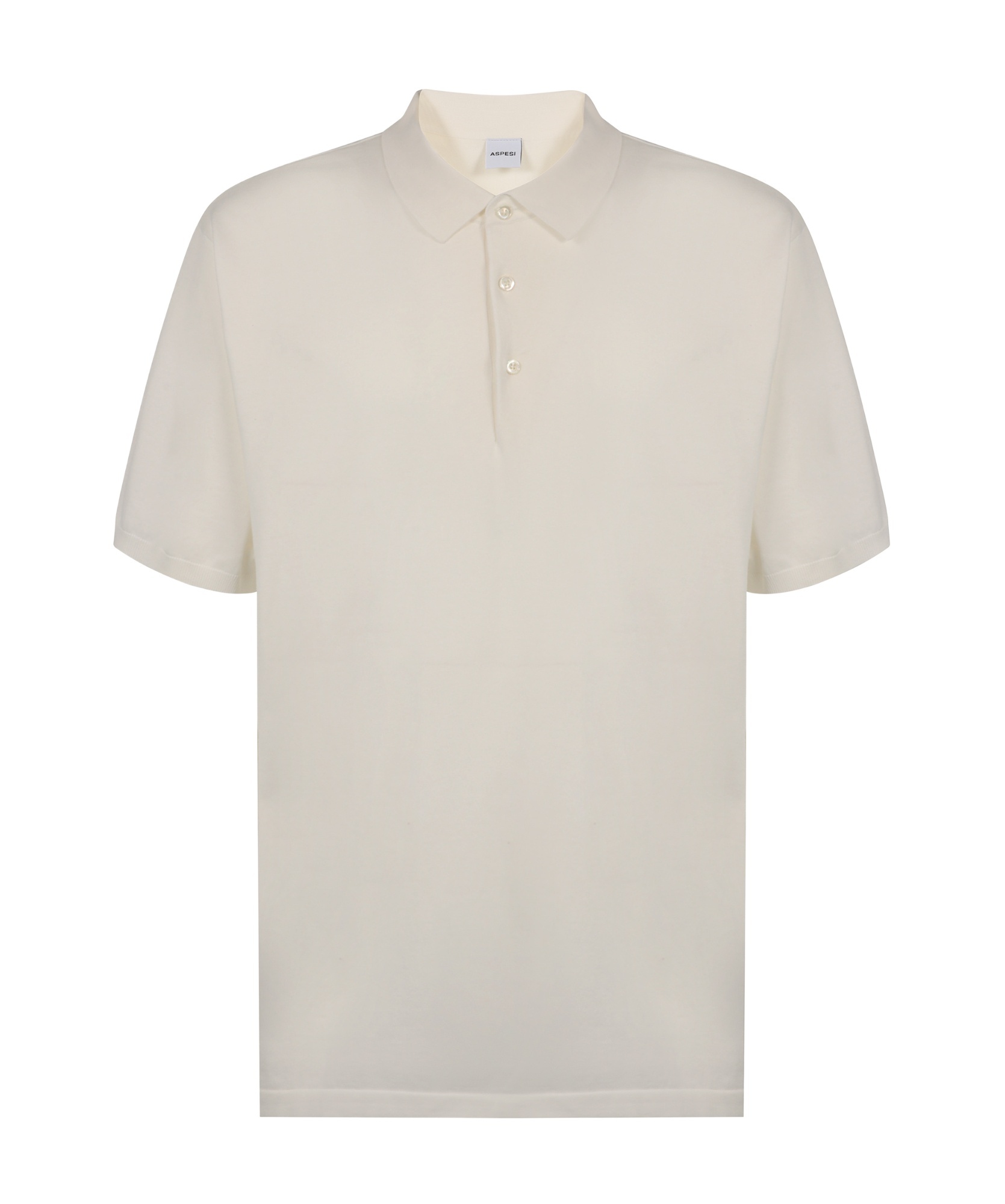Shop Aspesi Buttoned Short-sleeved Polo Shirt In White