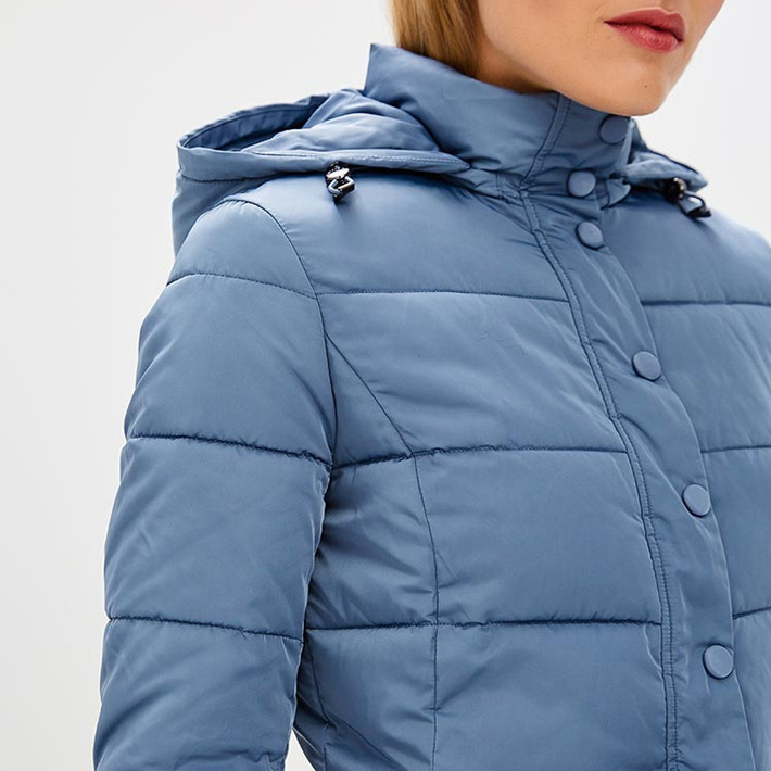 Emporio Armani A Cotton-padded Suit With A Hooded Jacket In Blue