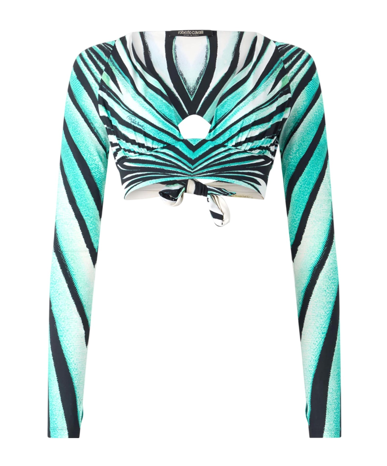ROBERTO CAVALLI LONG-SLEEVED CROPPED T-SHIRT 