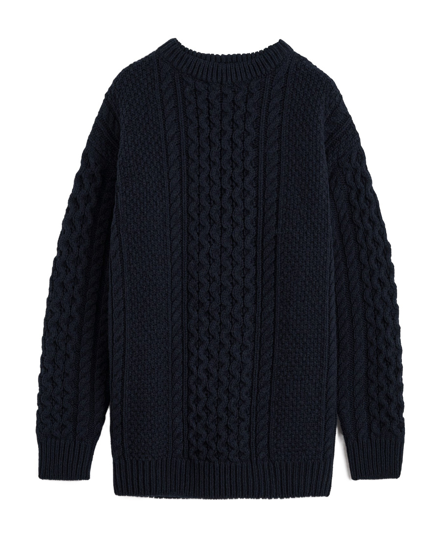 Totême Chunky Cable-knit Wool Jumper In Black