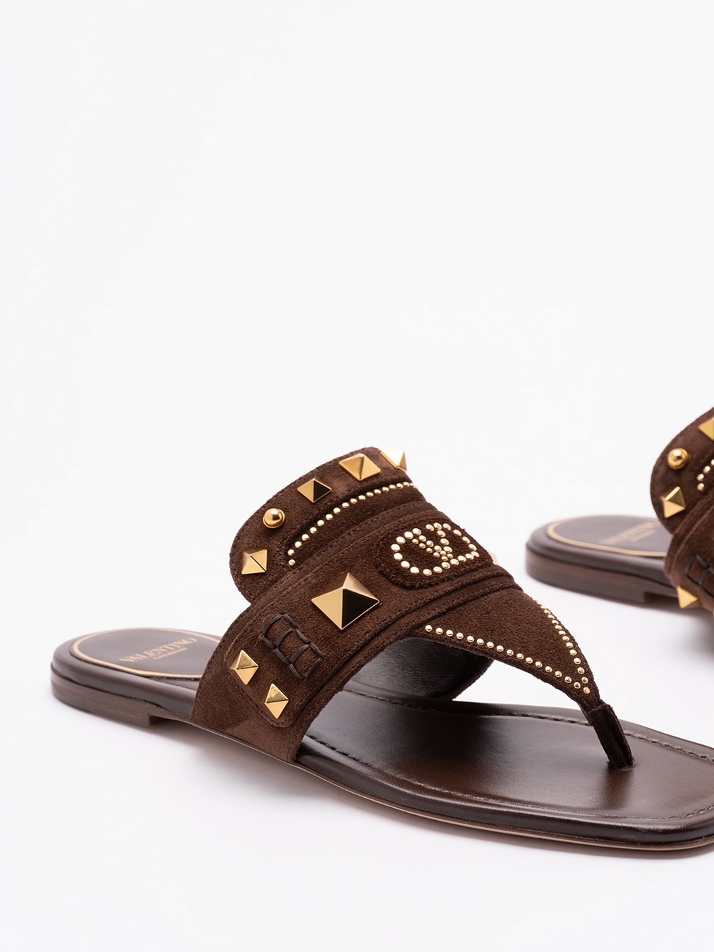 Valentino Open-toed Slippers In Brown