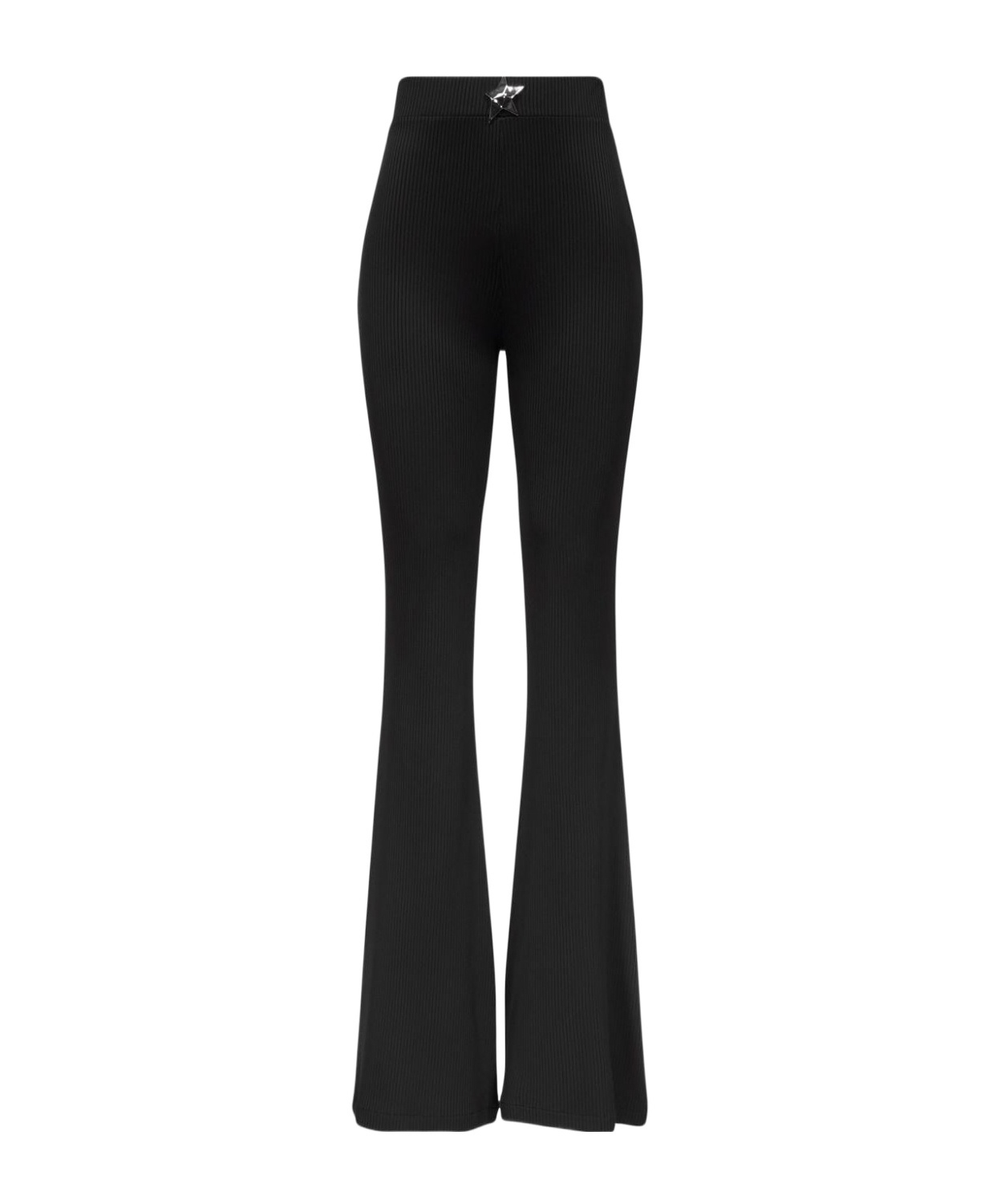 Area Viscose High Rise Flared Pants In Black