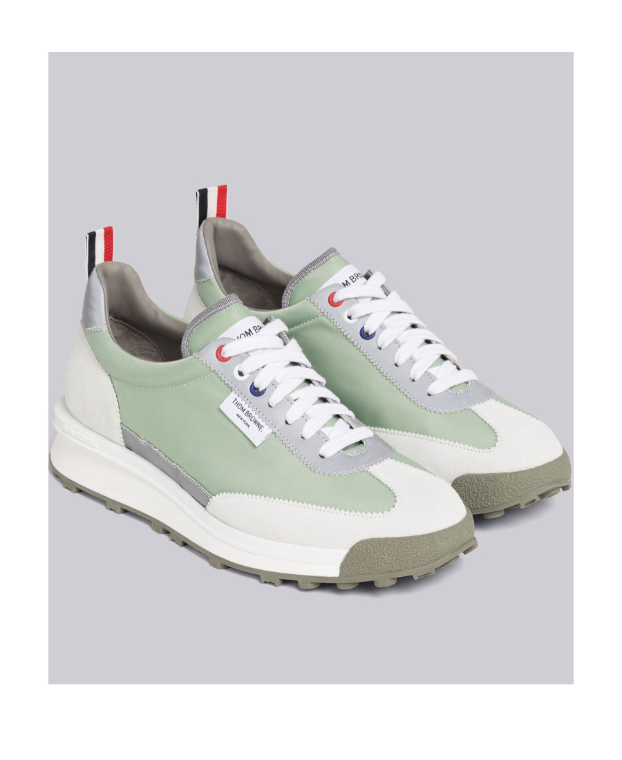 Thom Browne Panelled Low-top Lace-up Sneakers In White