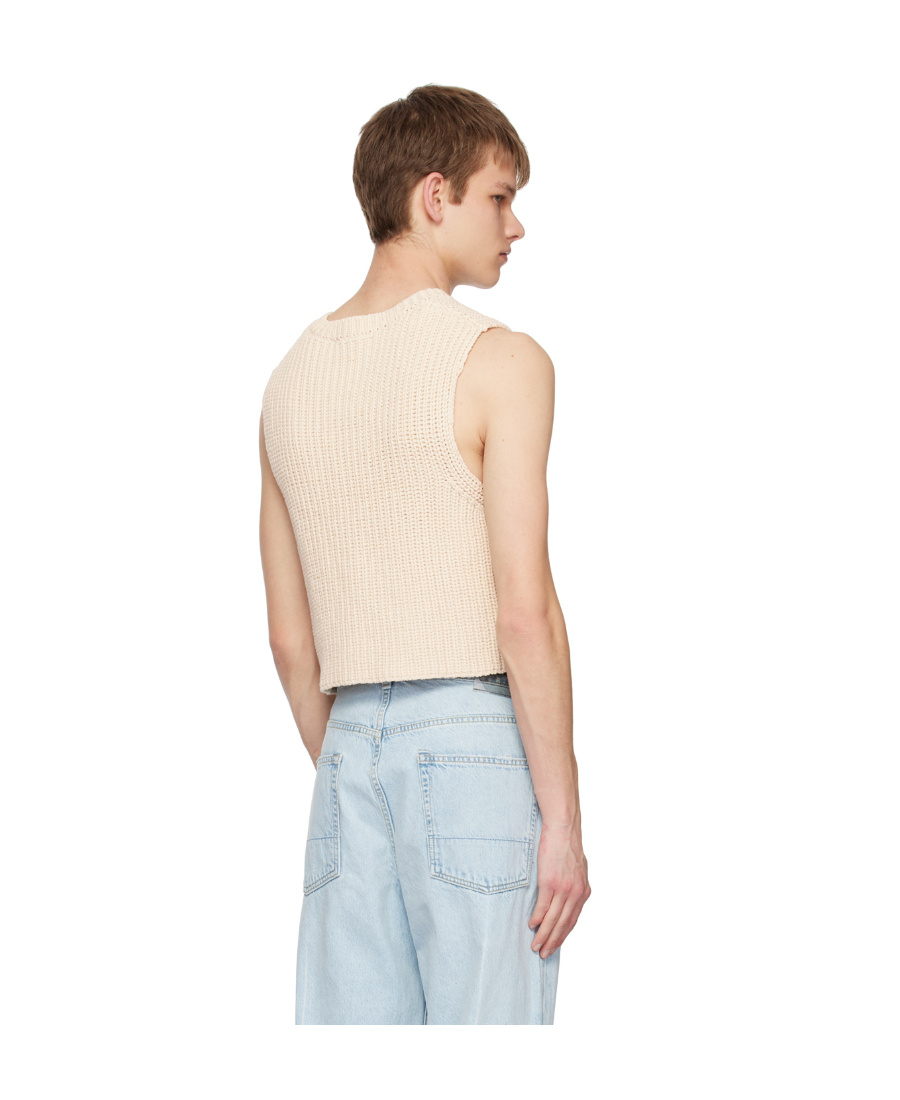 Our Legacy Ribbed-knit Cropped Vest In White