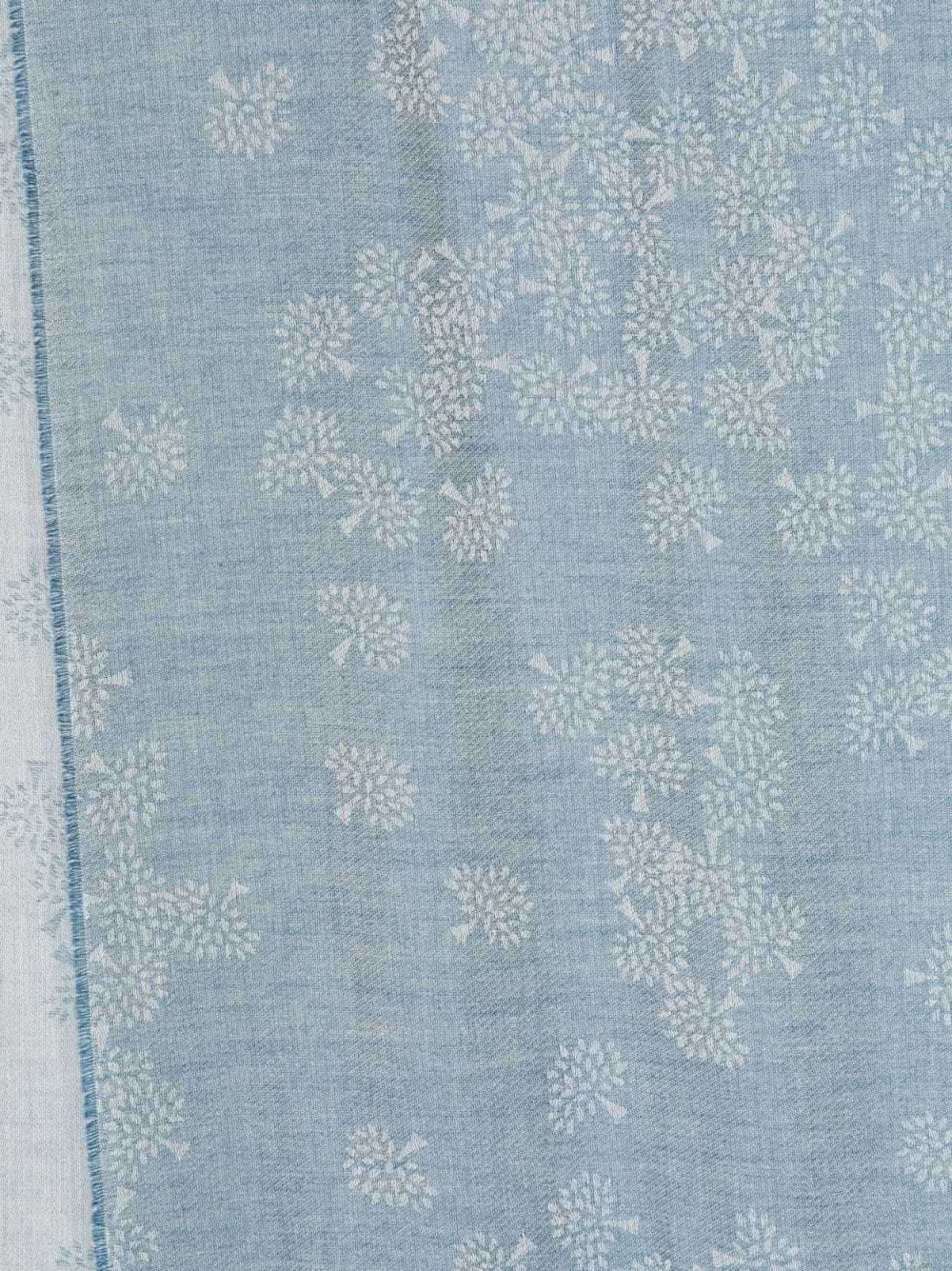Mulberry Semi-sheer Floral-print Scarf In Gray