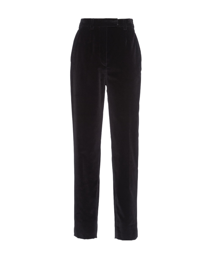 Prada Velvet Straight Trousers In Black