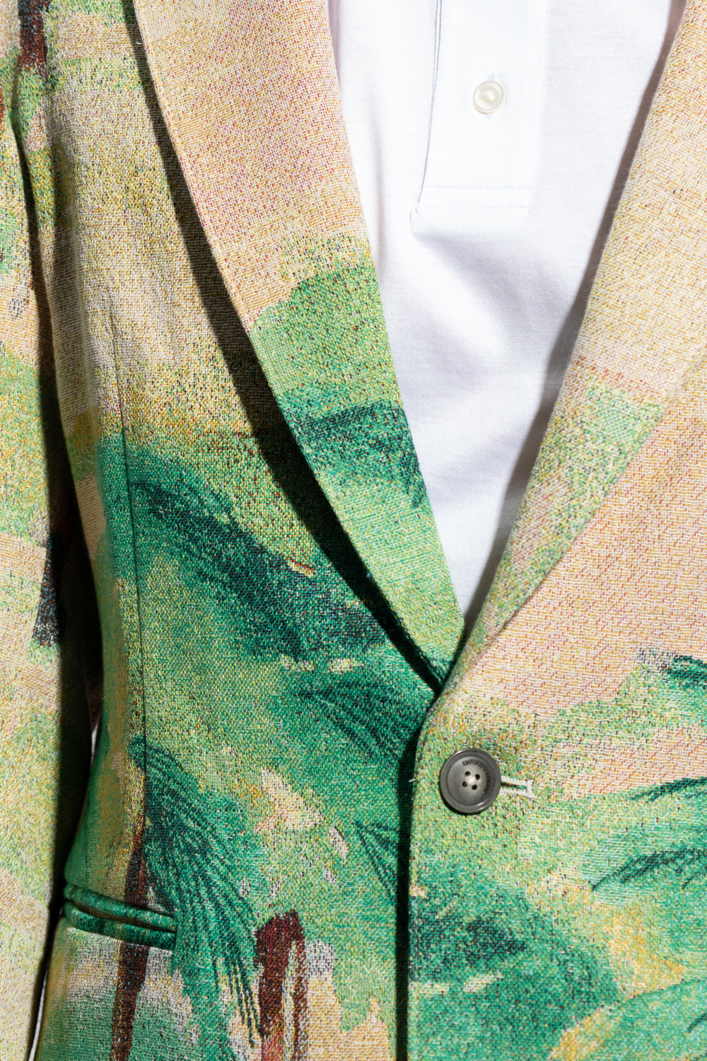 Emporio Armani All-over Print Blazer In Nude