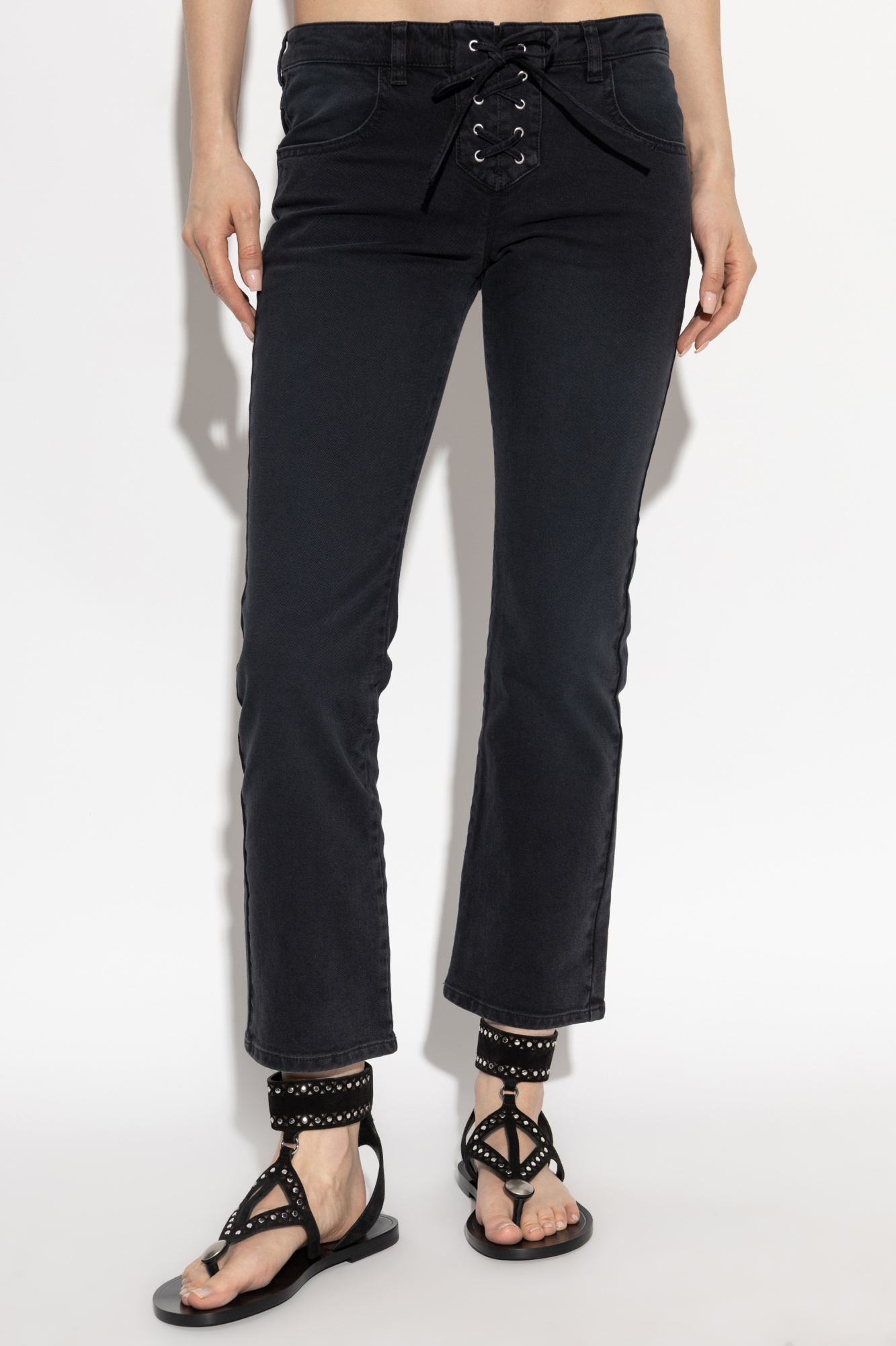 Shop Isabel Marant Vanel Pants In Black