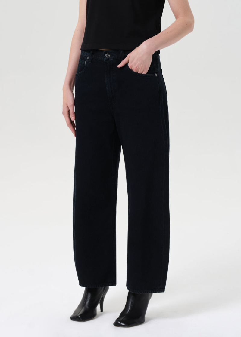 Agolde Low Curved Jeans In Black
