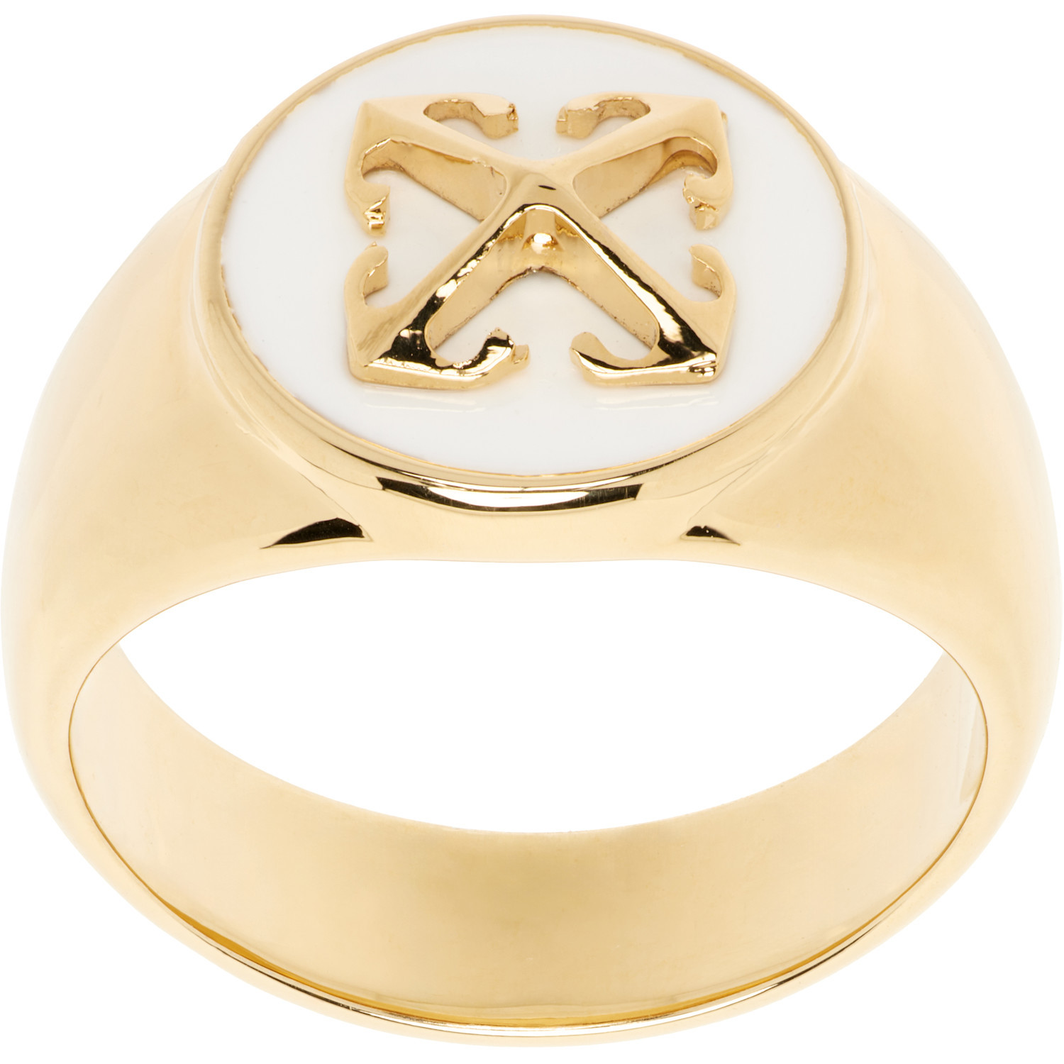 Off-white Round Arrow Ring In Transparent