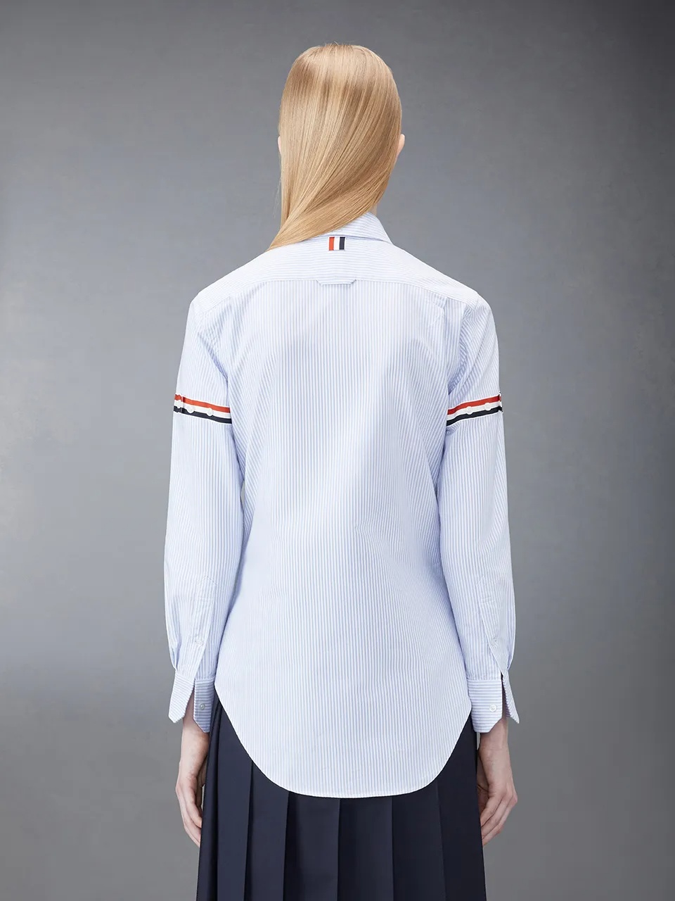 Thom Browne Grosgrain Armband Oxford Shirt In White