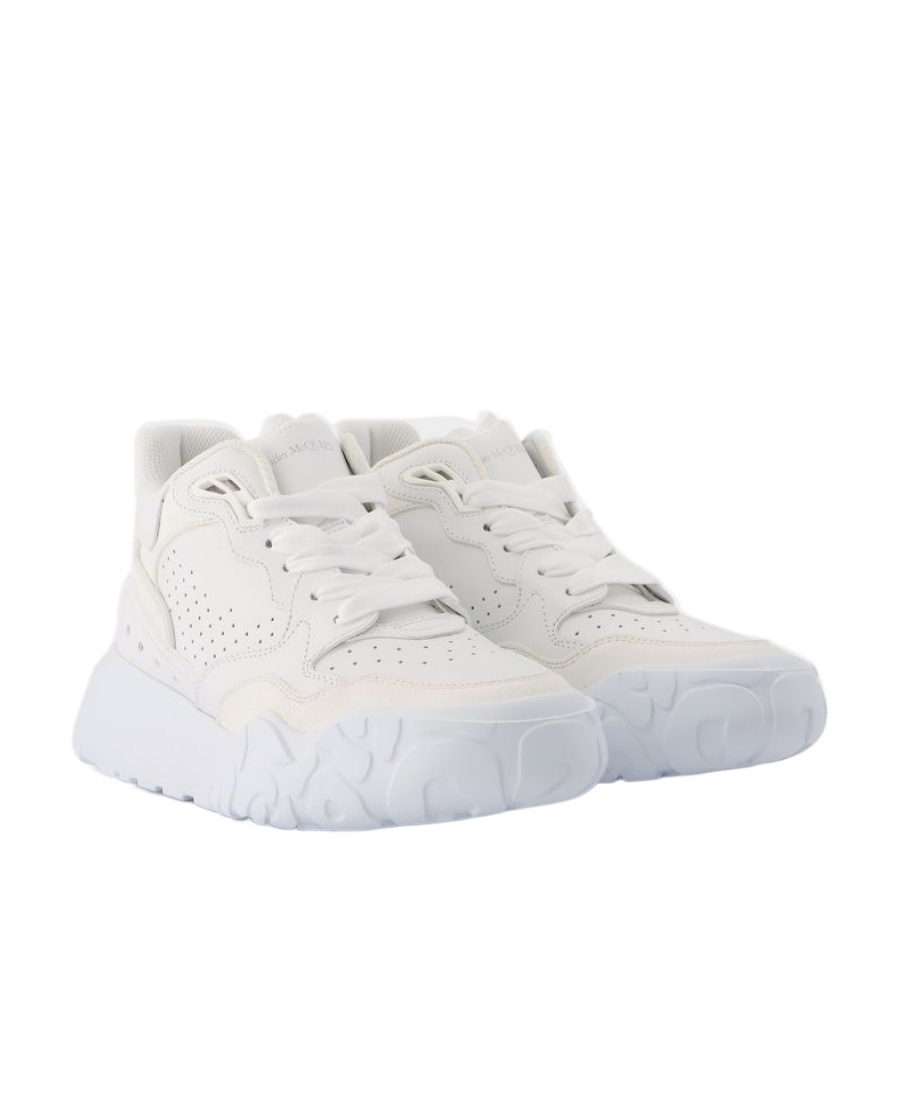 Alexander Mcqueen Court Sneakers - - Leather - Grey In White