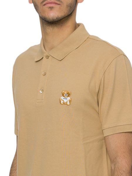 Moschino Beige Embroidered Polo In Nude