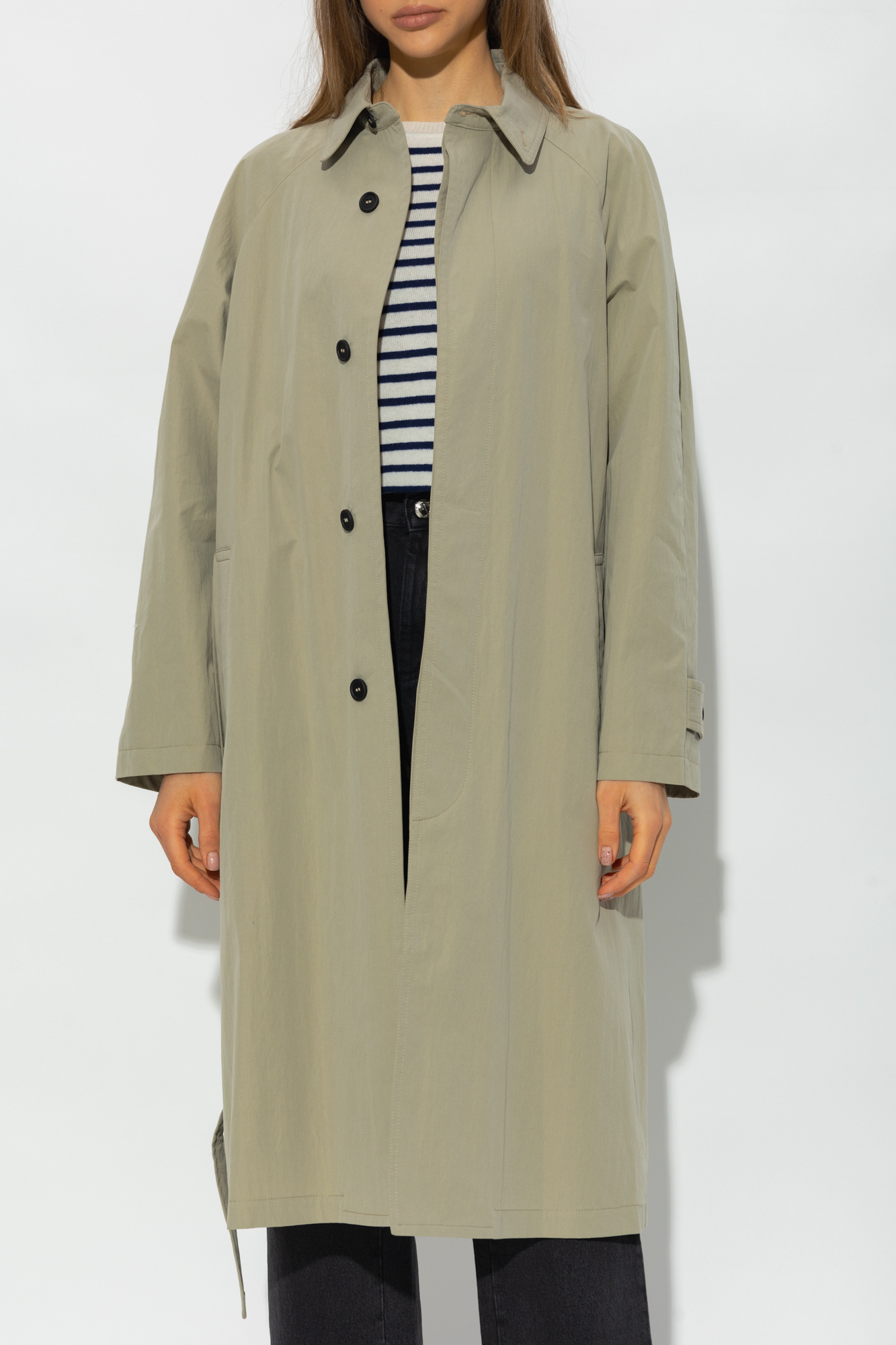 Apc Concealed-fastening Belted Trench Coat In Nude