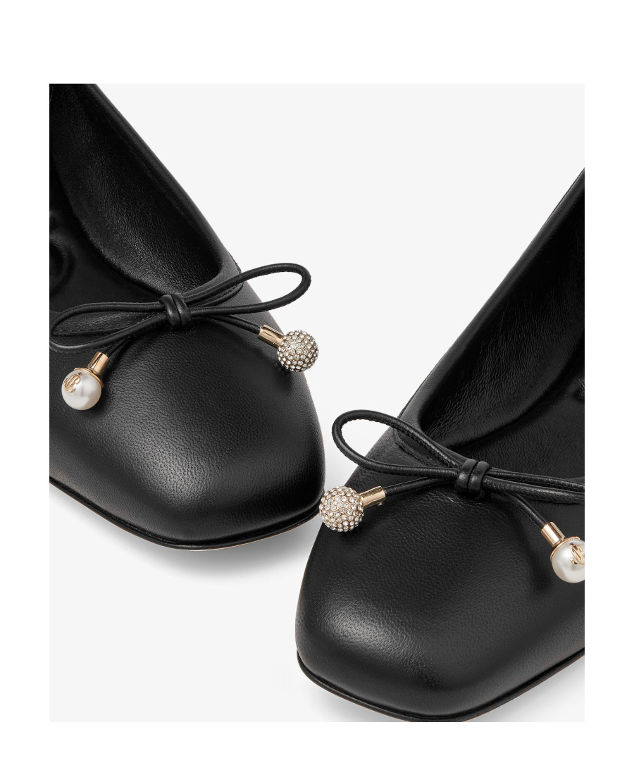 Jimmy Choo Ballet Shoes With Round Head And Flat Soles In Black