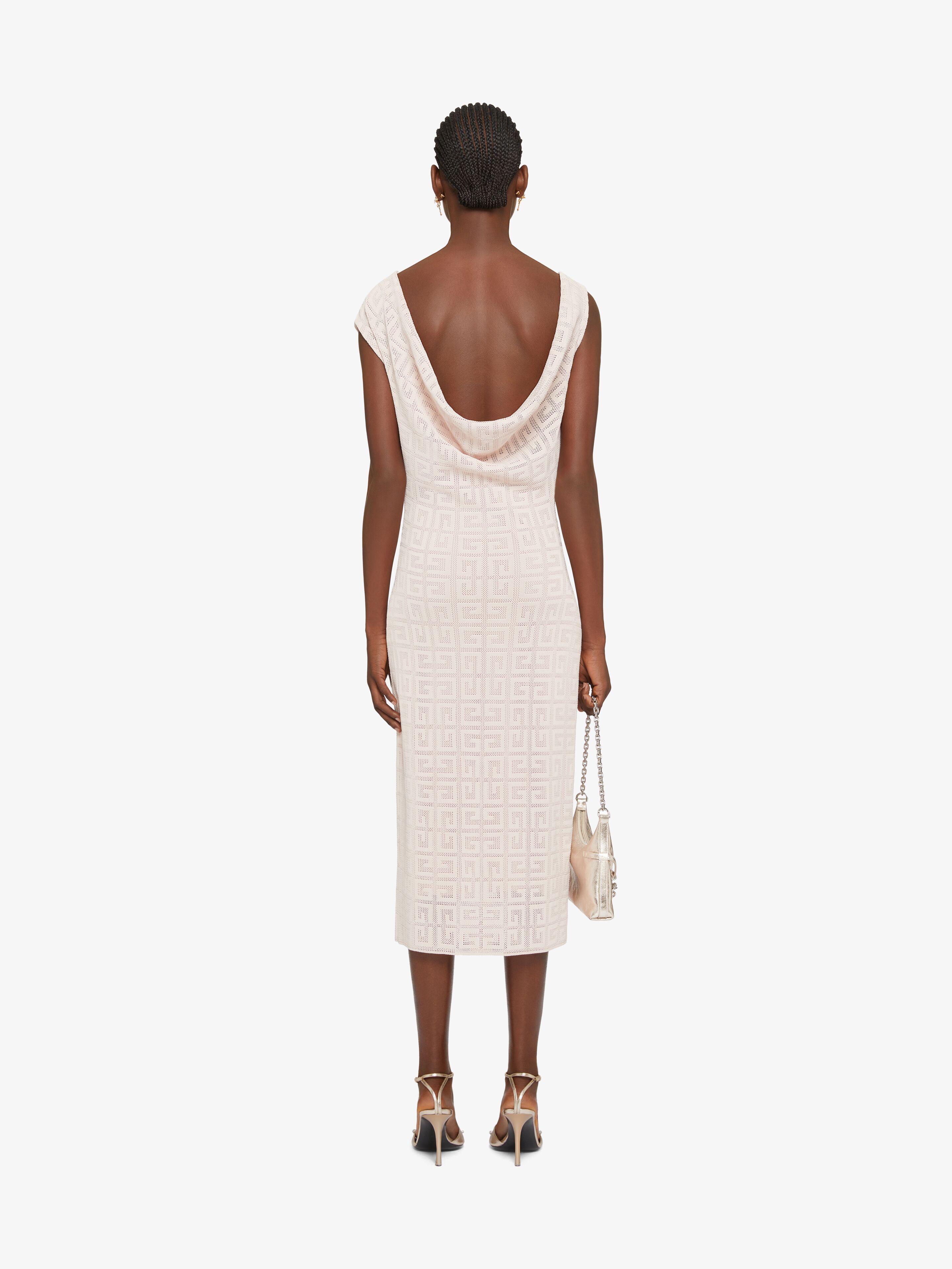 Givenchy Draped Dress In 4g Jacquard In Blush Pink
