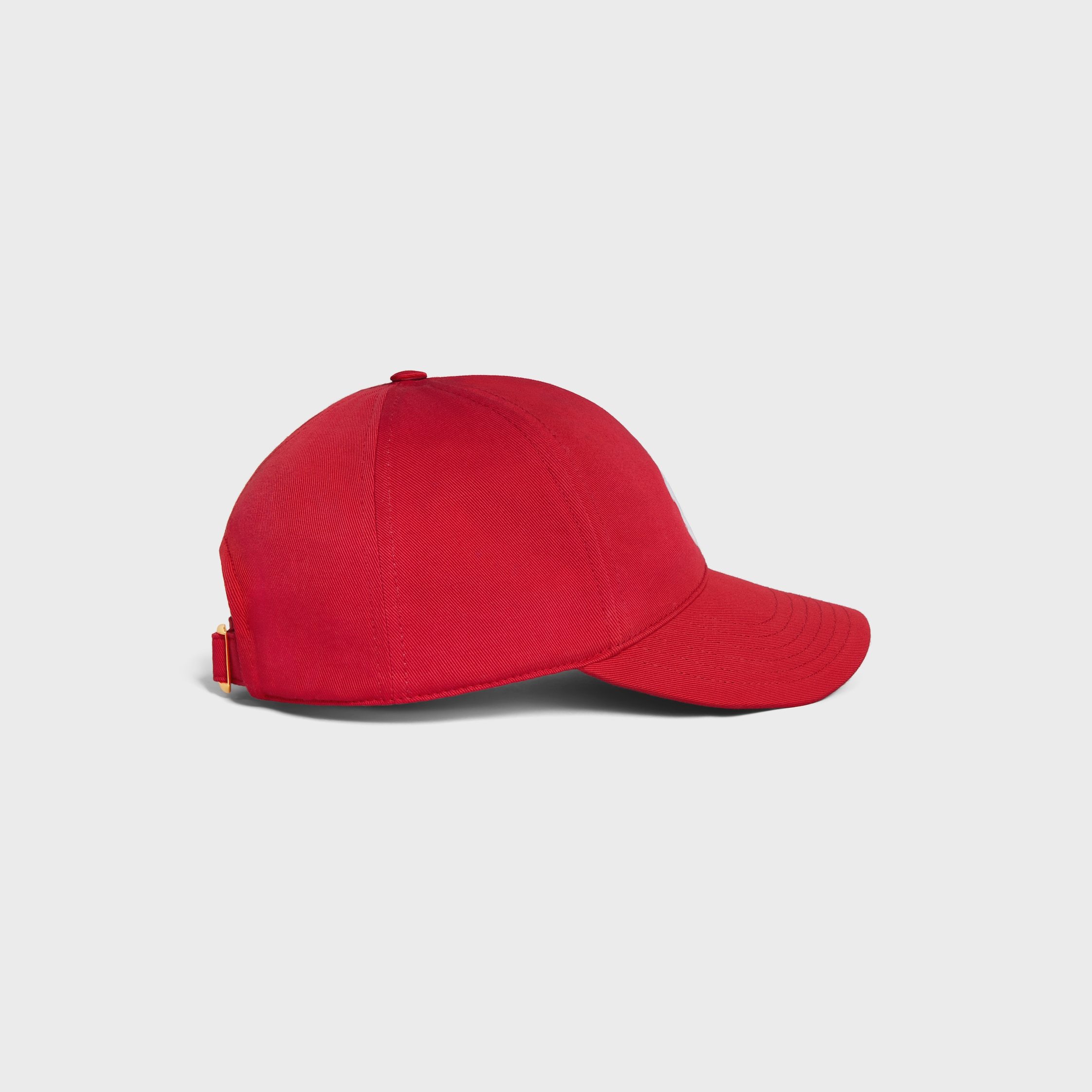 Celine Triomphe Baseball Cap In Cotton Gabardine In Red