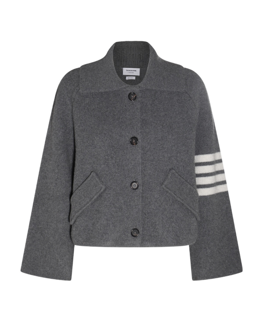 Thom Browne 4-bar Stripe Cropped Jacket In Black