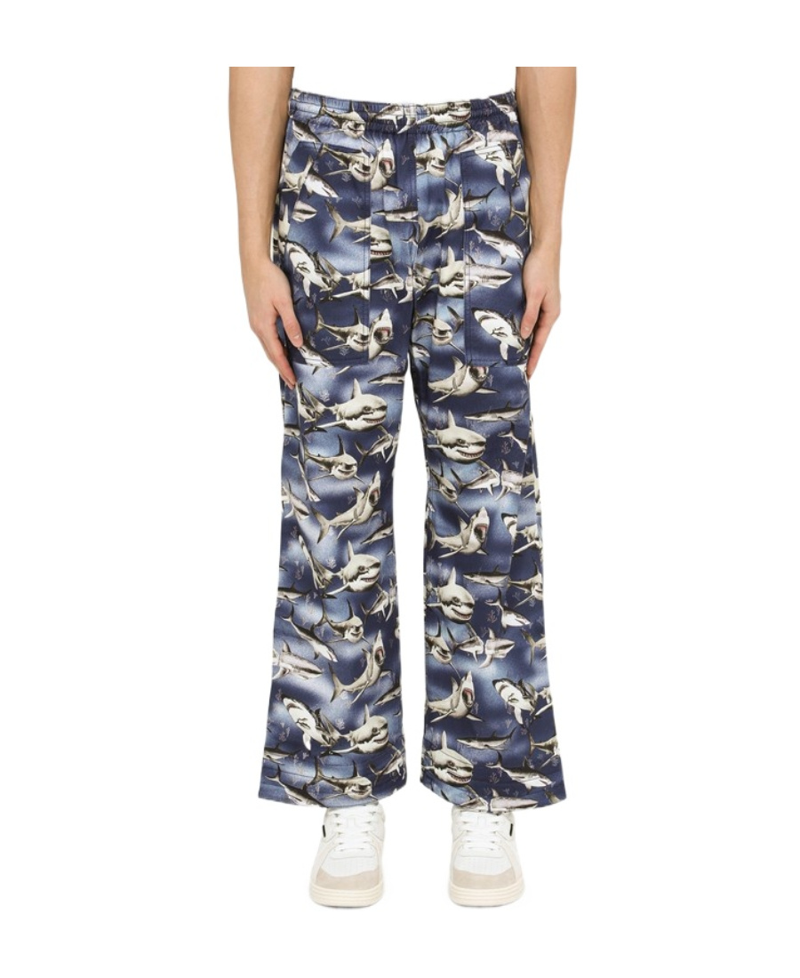 Palm Angels Sharks Easy Wide-leg Trousers In Multicolor