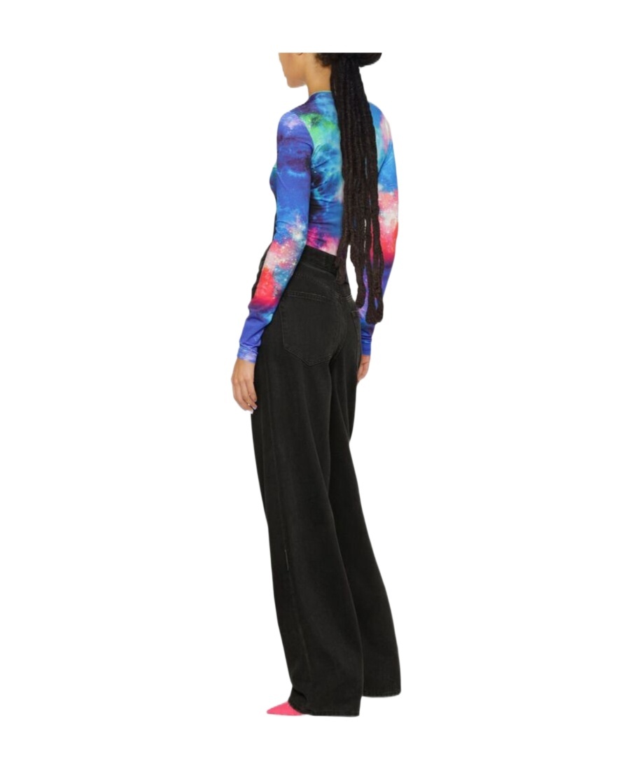 Versace Jeans Abstract-print Bodysuit In Blue