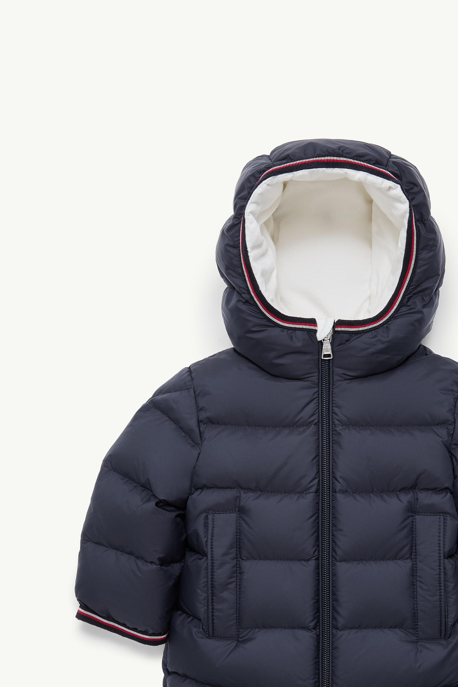 Moncler Hooded Quilted Jacket In Blue