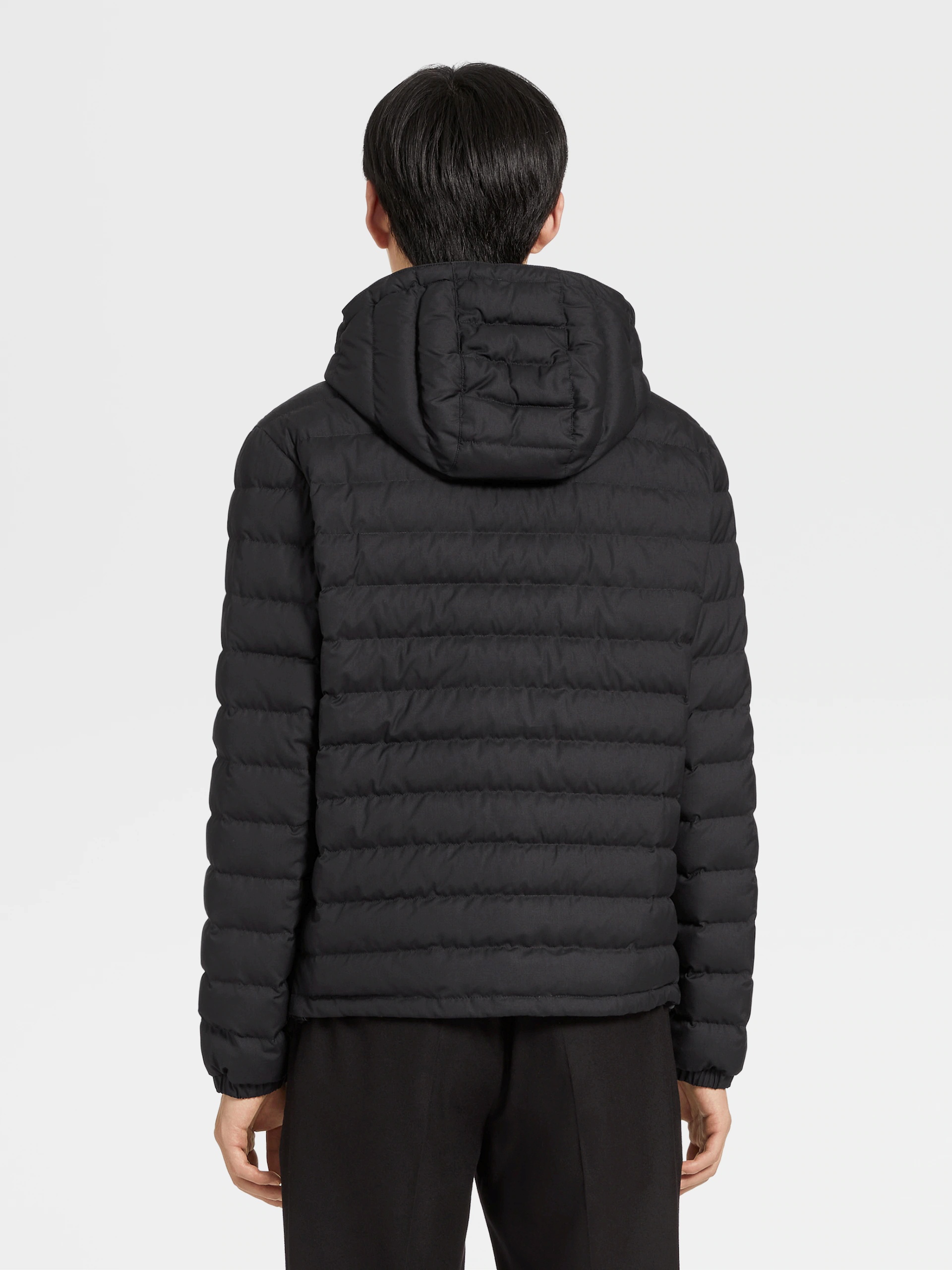 Zegna Hooded Padded Jacket In Black