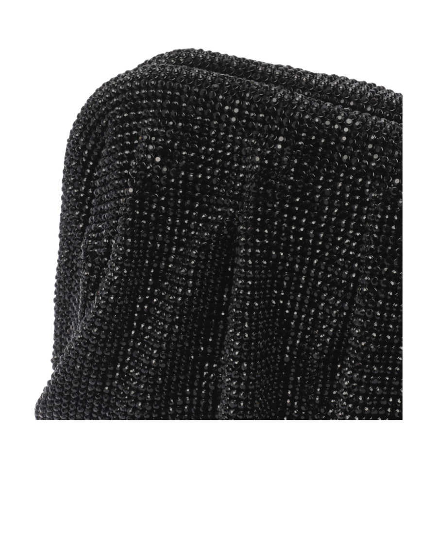 Benedetta Bruzziches Rhinestone And Satin Venus La Petite James Bond Pochette In Black