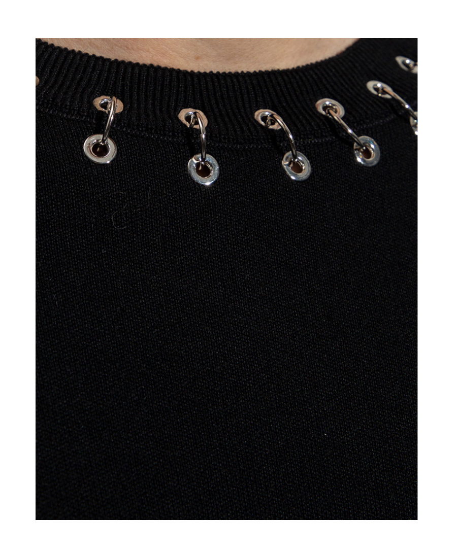 Givenchy Hoop Detailed Neckline Jumper Men In Black