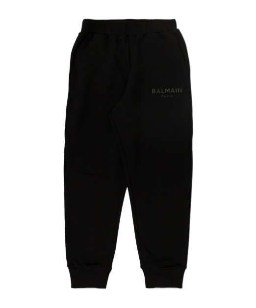 Balmain Logo-print Cotton Track Pants In Black